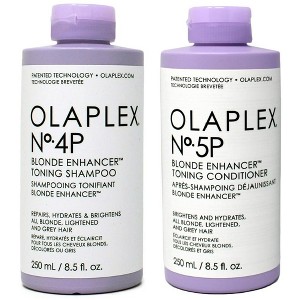 Olaplex No. 4P & No. 5P Blonde Enhancer Toning Shampoo & Conditioner DUO SET (8.5 oz) Purple Toner to Repair, Hydrate, & Brighten Kit - 1 of 3