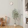 Racxily 5ft Artificial Olive Tree in White Planter, Realistic Faux Plant for Indoor Home Decor & Gift - 4 of 4
