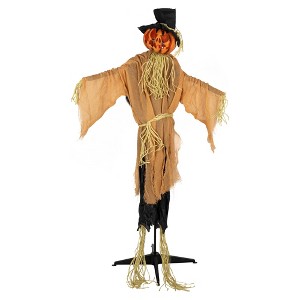 Northlight Animated Jack-O'-Lantern Scarecrow Halloween Decoration - 6' - 1 of 4