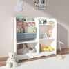 Sevobal Decorative Bookshelf Multifunctional Kids Bookshelf And Toy Storage, 3 Tier Bookshelf For Kids, Storage Organizer, White, 33.7"*10.2"*31.5" - 2 of 4
