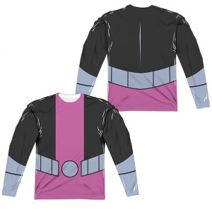 Men's Teen Titans Go Beast Boy Uniform Front Back Print Long Sleeve Costume T-Shirt - 1 of 4