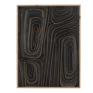 VIP Wood 20.47 in. Black Concentric Loops Painted Home Decor - 1 of 2
