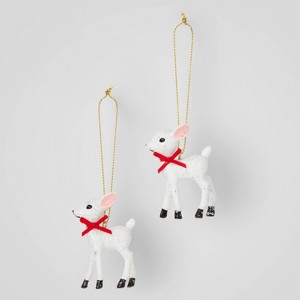 2ct Retro Small Deer Christmas Tree Ornament Set - Wondershop™ - 1 of 3