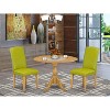 3-Piece Natural Oak Finish Solid Wood Top - Dining Room Set with High Back - Seats 4 - 2 of 4