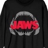 Jaws Shark Teeth Logo Women's Black Long Sleeve Shirt - 2 of 3