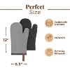 Folkulture Oven Mitts 12"x5.5" | Heat Resistant Silicone & Cotton Gloves | Cute Kitchen Cooking & Oven Mitt Set - 2 of 4