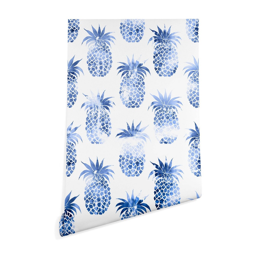 Photos - Wallpaper 2' x 10' Schatzi Brown Pineapples Blue  Blue - Deny Designs