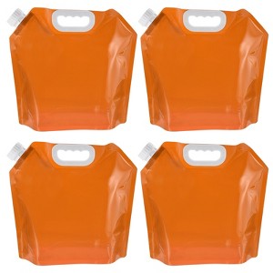 Unique Bargains Plastic Camping Hiking Collapsible Water Container Reservoirs 5L/1.3 Gallon 4 Pcs - 1 of 4