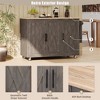 JUJABU 51.2 in. W Geometric Twill Stripe Textured Design Kitchen Island with Drop Leaf, Internal Storage Rack - 4 of 4