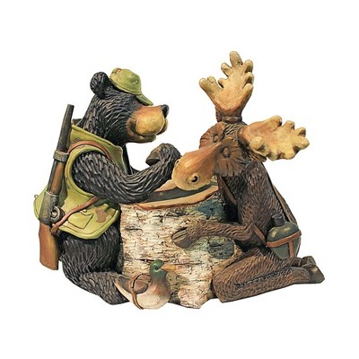 Design Toscano Moose And Black Bear Arm Wrestling Statue - Multicolored