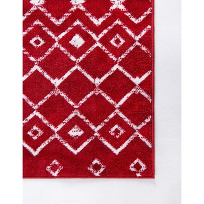 Trellis Elegance 6' x 9' Red Synthetic Rectangular Rug