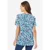 Woman Within Plus Size Perfect Printed Short-Sleeve V-Neck Tee - 3 of 4