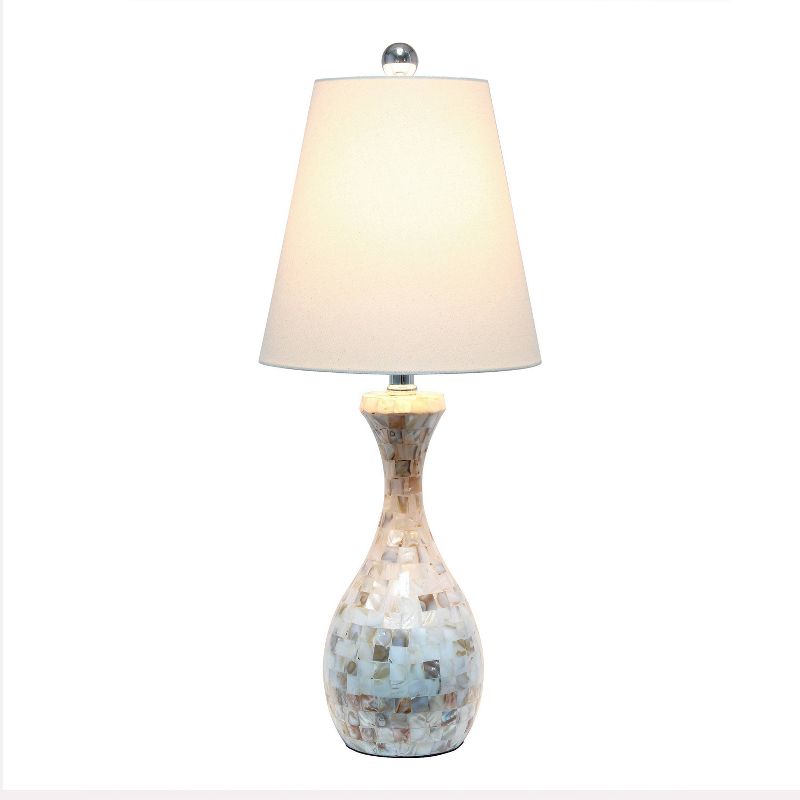 Malibu Curved Mosaic Seashell Table Lamp with Accents White - Lalia Home, 2 of 8