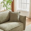 3-Seater Green Linen Fabric Sectional Sofa Wooden Frame with 3 Pillows for Living Room Apartment - 3 of 4