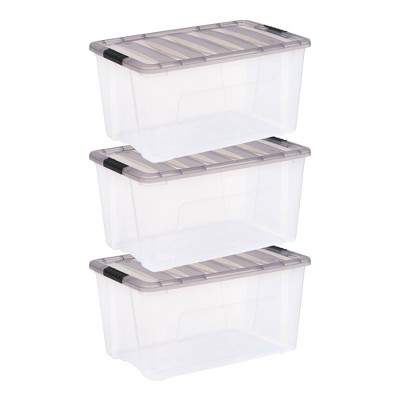 Really Useful Box 19 Liter Plastic Stackable Storage Container w/ Snap Lid & Built-In Clip Lock Handles for Home & Office Organization, Clear (5 Pack)