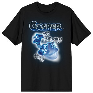 Casper The Friendly Ghost Ghostly Trio Men’s Black Short Sleeve Tee - 1 of 4