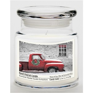 Courtside Market Red Pick-Up Truck Candy Cane 18oz Soy Wax Candle Glass Jar & Lid - 1 of 3