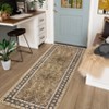 Vintage Washable Floral Print Living Room Area Rugs, Soft Non Slip Floor Cover for Bedroom Dining Room, Retro Accent Carpet - 3 of 4
