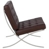 LeisureMod Bellefonte Pavilion Chair - Stainless Steel Frame Accent Chair, Italian Leather Cushions for Living Rooms, Offices, and Lounges - 3 of 4