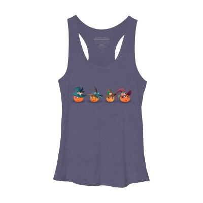 Women's Design By Humans Halloween pumpkins By rabbitswork Racerback Tank Top