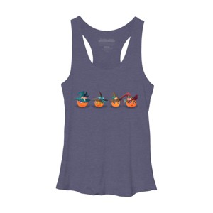 Women's Design By Humans Halloween pumpkins By rabbitswork Racerback Tank Top - 1 of 3