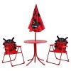 Costway Kids Patio Set Table And 2 Folding Chairs w/ Umbrella Beetle Outdoor Garden Yard - 2 of 4