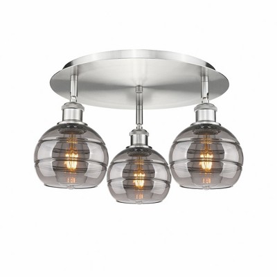 Rochester - 3 Light Flush Mount In Industrial Style-8.88 Inches Tall and 17.63 Inches Wide