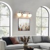 KAISITE 3-Light Bathroom Vanity Light, 22.4" Modern Wall Sconce with White Glass Shades - 3 of 4