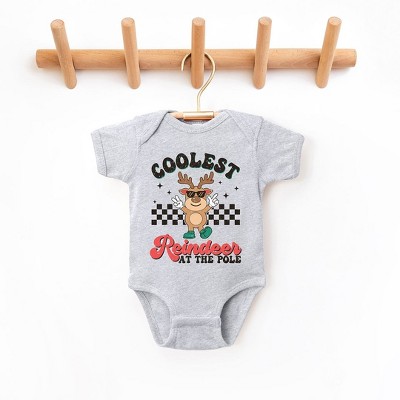 The Juniper Shop Coolest Reindeer In The Pole Baby Bodysuit - 18 Month - Heather Grey