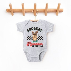 The Juniper Shop Coolest Reindeer In The Pole Baby Bodysuit - 18 Month - Heather Grey - 1 of 3