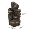 NAYSAYE Fountain Three Tier Stacked Jar Design with Cascading Water for Garden Patio Outdoor, Brown and Gray, 8"*19.75"*11.29" - 3 of 4