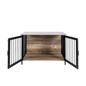 VisioGear Wooden Dog Crate with 2 Doors for Large/Medium Dog, Dog Kennel Large Breed, Brown, 40.16"*27.56"*26.97" - 1 of 4