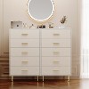 Modern White Dresser for Bedroom, Slim Wooden Dresser with Metal Legs, Storage Cabinet for Small Spaces - 4 of 4