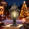 Outdoor Post Light, Black Lamp Post Lantern with Clear Glass, Pier Mount Base, Hardwired Waterproof Light for Garden, Patio, Pathway (1 Pack) - 4 of 4