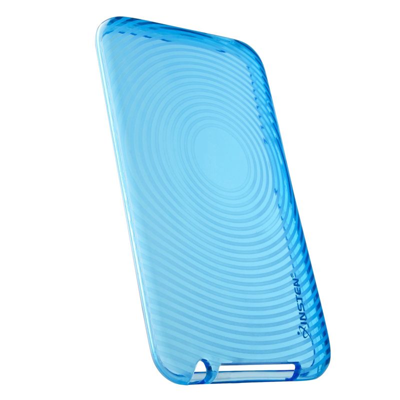 INSTEN TPU Rubber Skin Case compatible with Apple iPod touch 2nd / 3rd Gen, Clear Blue Concentric Circle, 4 of 7