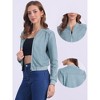 INSPIRE CHIC Women's Faux Suede Cropped Stand Collar Zip-Up Bomber Jackets - 2 of 4