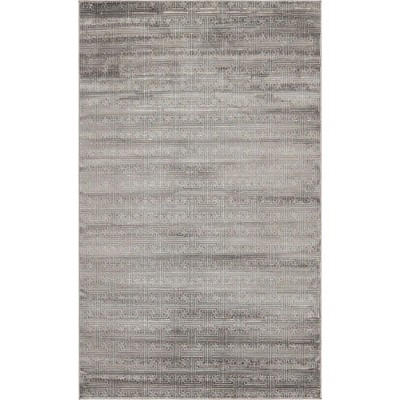 Modern Uptown Gray Geometric Indoor Rug, 5' x 8', Easy Care