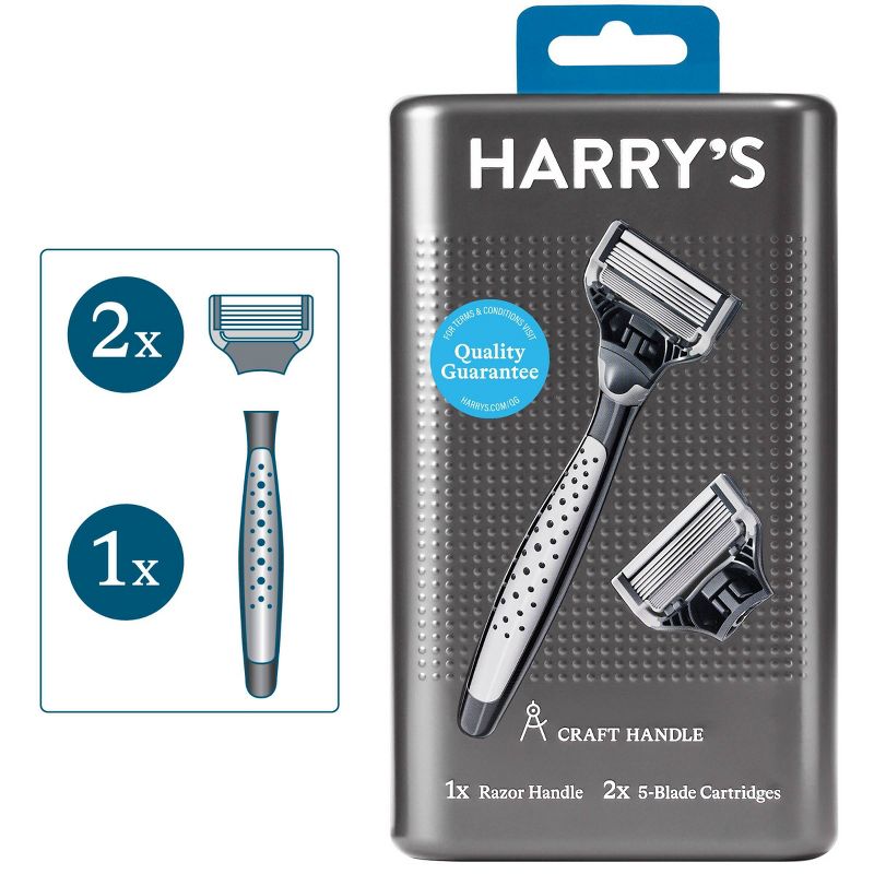Harry&#39;s Craft Edition Razor Handle with 2 Blade Cartridges, 1 of 10