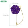 Unique Bargains Wedding Rose Men Suit Boutonnieres Lapel Pin with Gold Leaf Brooch 6 Pcs - 3 of 4