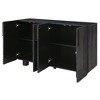 Okak 4-Door Buffet Cabinet with Arc Handles, Wood Storage Sideboard Adjustable Shelves for Dining & Living Room - 4 of 4