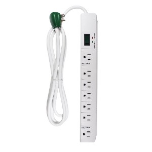 GoGreen Power (GG-17636) 7 Outlet Surge Protector, 1200 Joules, White, 6 ft Cord - 1 of 4