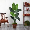 Nearly Natural 5.5-ft Travelers Palm Artificial Tree in Brown Planter - 3 of 4