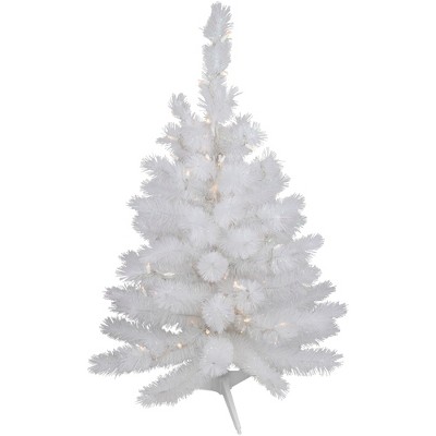 Northlight 3' Prelit Artificial Christmas Tree White Iridescent Pine Slim -  Pink Lights : Target