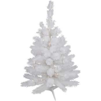 Northlight 3' Pre-Lit White Alaskan Pine Artificial Christmas Tree, Warm White LED Lights
