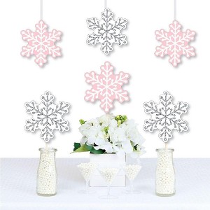 Big Dot of Happiness Pink Winter Wonderland - Snowflake Decorations DIY Holiday Snowflake Birthday Party or Baby Shower Essentials - Set of 20 - 1 of 4