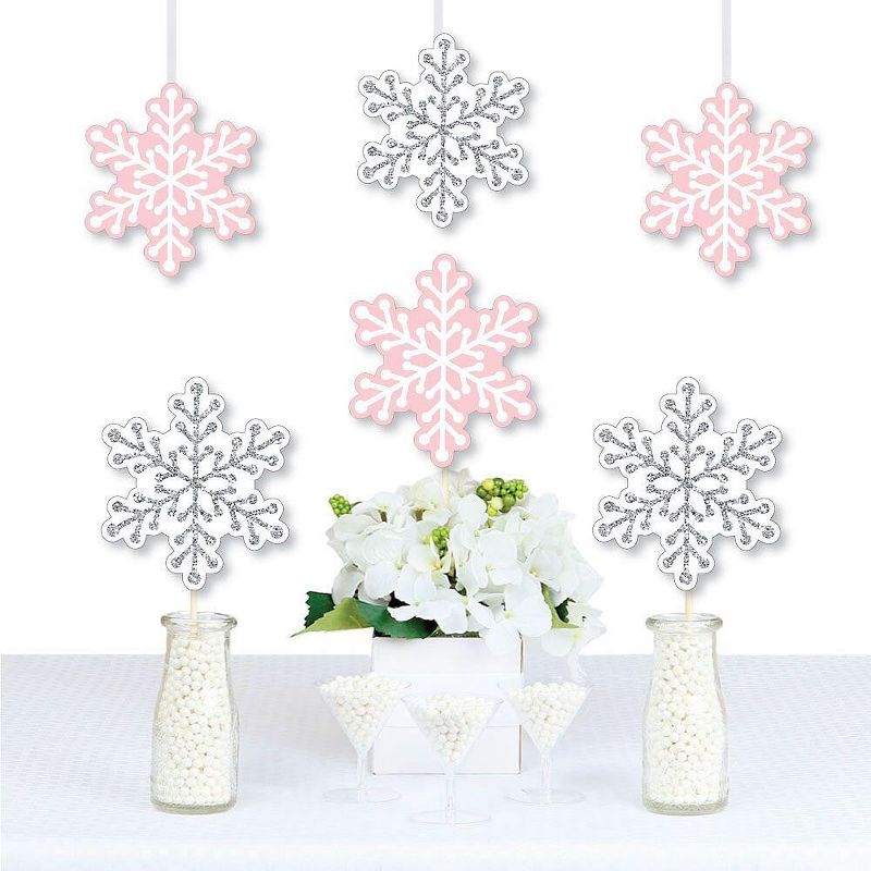 Big Dot of Happiness Pink Winter Wonderland - Snowflake Decorations DIY Holiday Snowflake Birthday Party or Baby Shower Essentials - Set of 20, 1 of 6