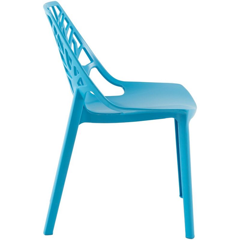 LeisureMod Cornelia Modern Plastic Dining Chair with Cut-Out Tree Design, 3 of 8