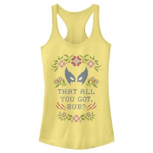Juniors Womens Marvel X-Men Wolverine Quilt Quote Racerback Tank Top - 1 of 3
