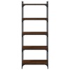 vidaXL Bookcase Storage Bookshelf Display Book Cabinet Engineered Wood - Brown Oak 23.6" 60.6" - 4 of 4