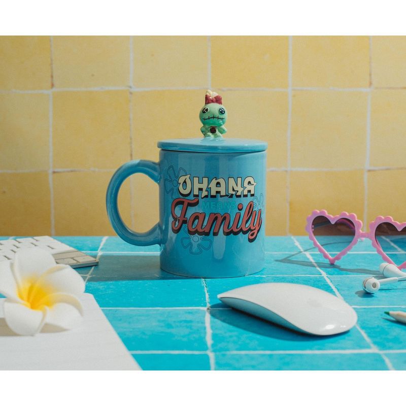 Silver Buffalo Disney Lilo & Stitch "Ohana Means Family" Ceramic Mug With Lid | Holds 18 Ounces, 5 of 7
